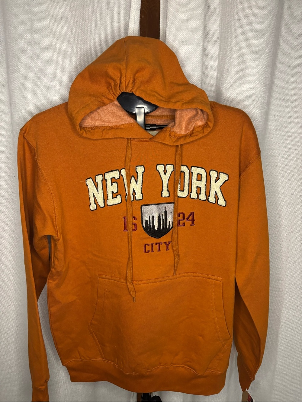 New York Graphic Orange Pullover Hoodie
